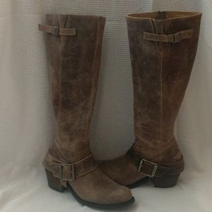 John Fluevog tall brown boots